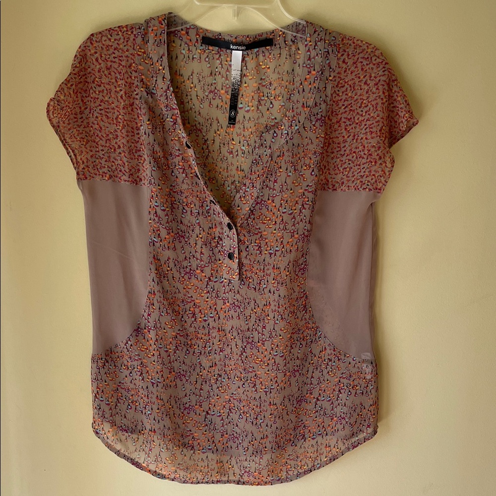 Kensie Multicolor Printed Top Size Small